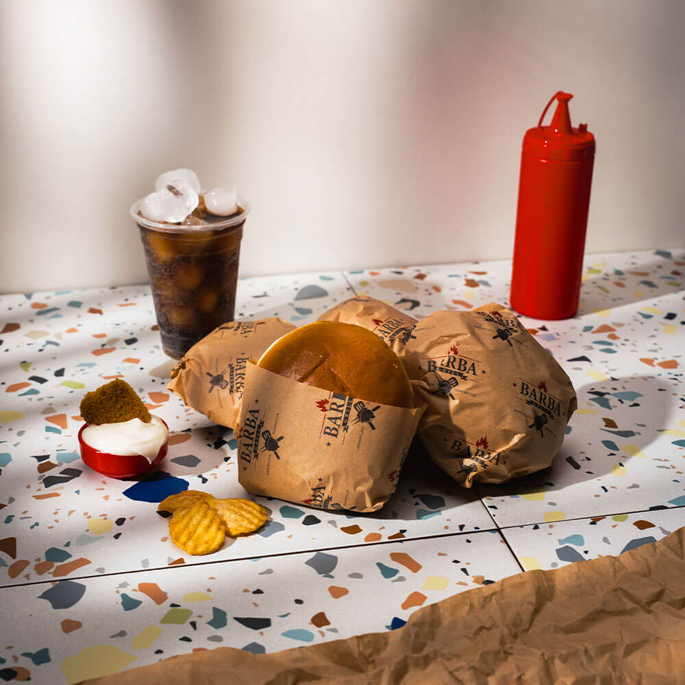 Papel Antigrasa Personalizado para Envolver Comida | Kraft