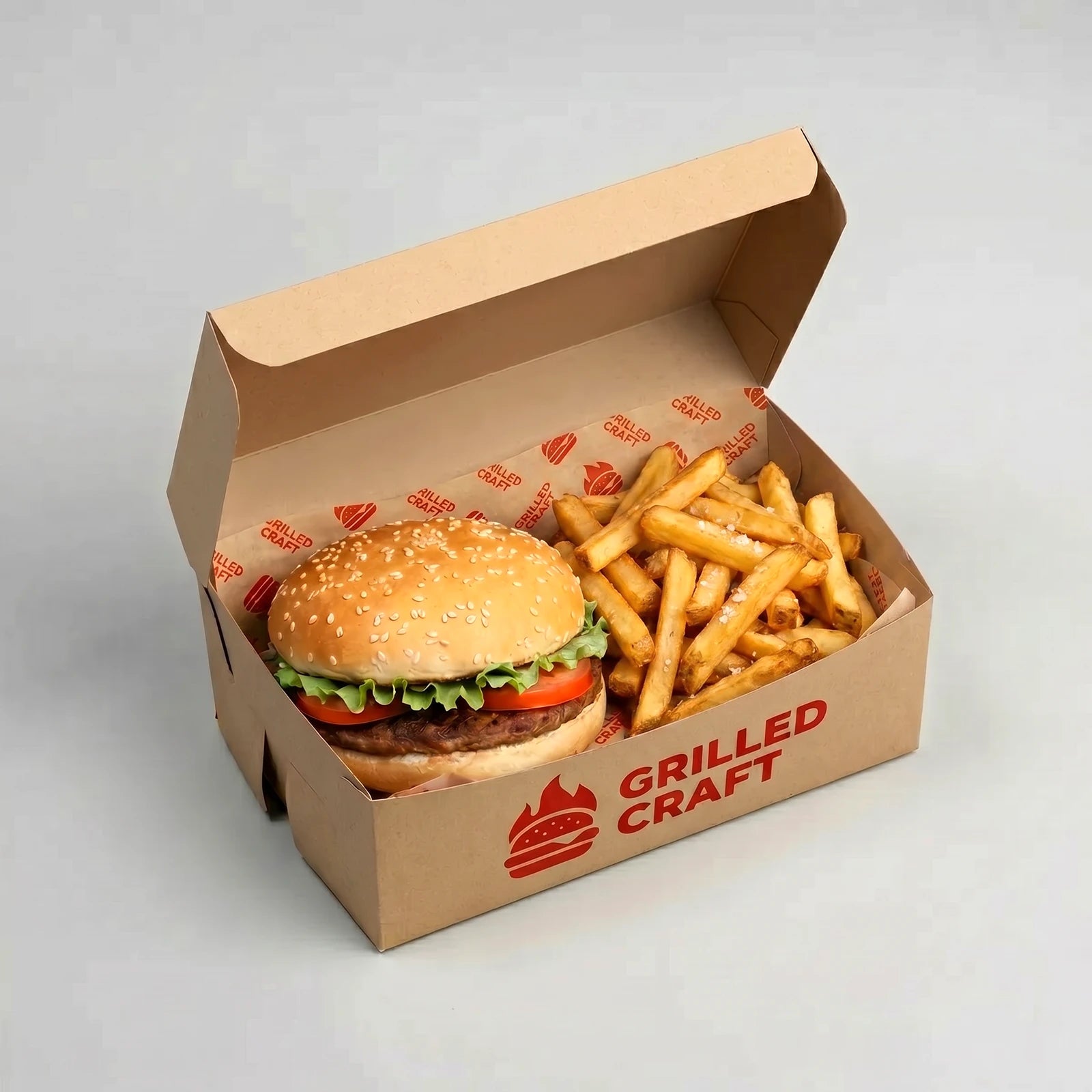 Cajas para Menú de Hamburguesa | Fácil de Montar | Kraft