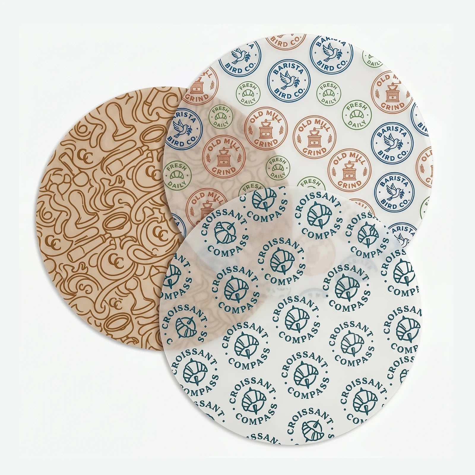 Papel Antigrasa Redondo Personalizado | Blanco