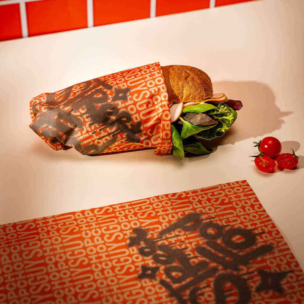 Papel Antigrasa Personalizado para Envolver Comida | Kraft