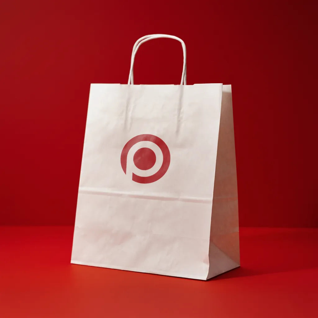 Bolsas de Papel con Asa Rizada Venta al Por Mayor | Blanco