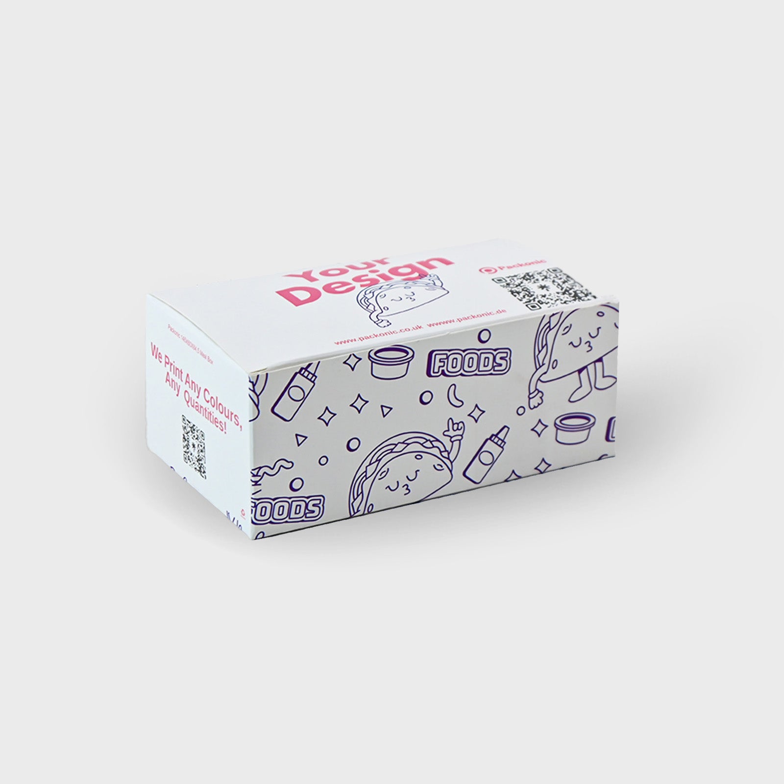 Cajas para Comida Personalizadas | Fondo de  Seguridad | Plegable | Blanco