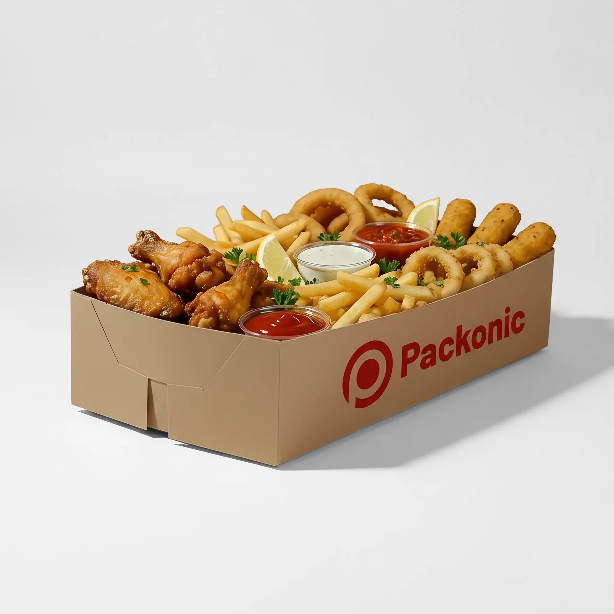 Bandejas para Comida Personalizadas | Fácil de Montar | Kraft