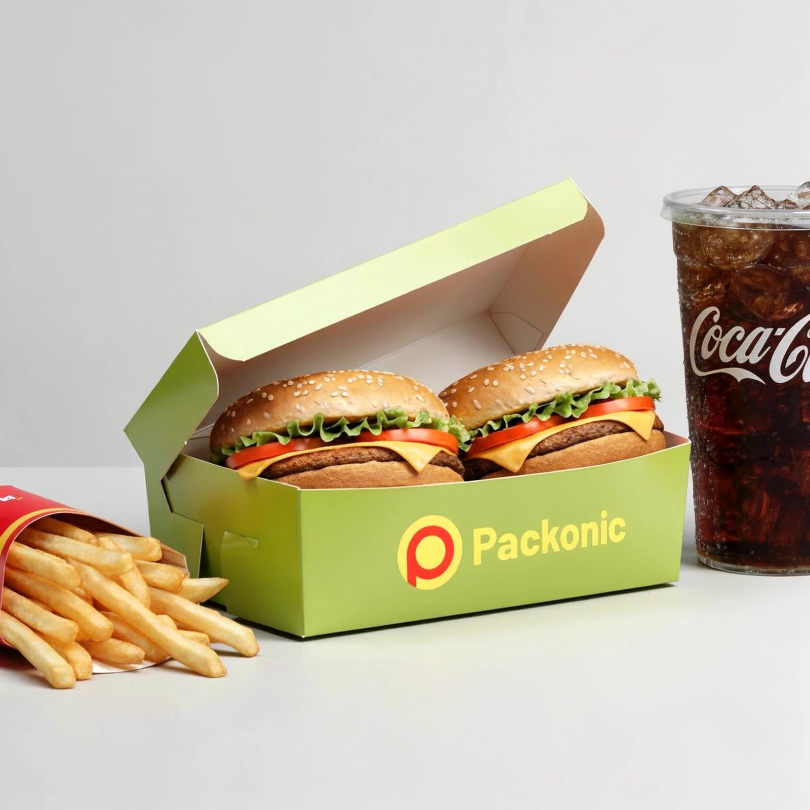 Cajas para Menú de Hamburguesa | Fácil de Montar | Blanco