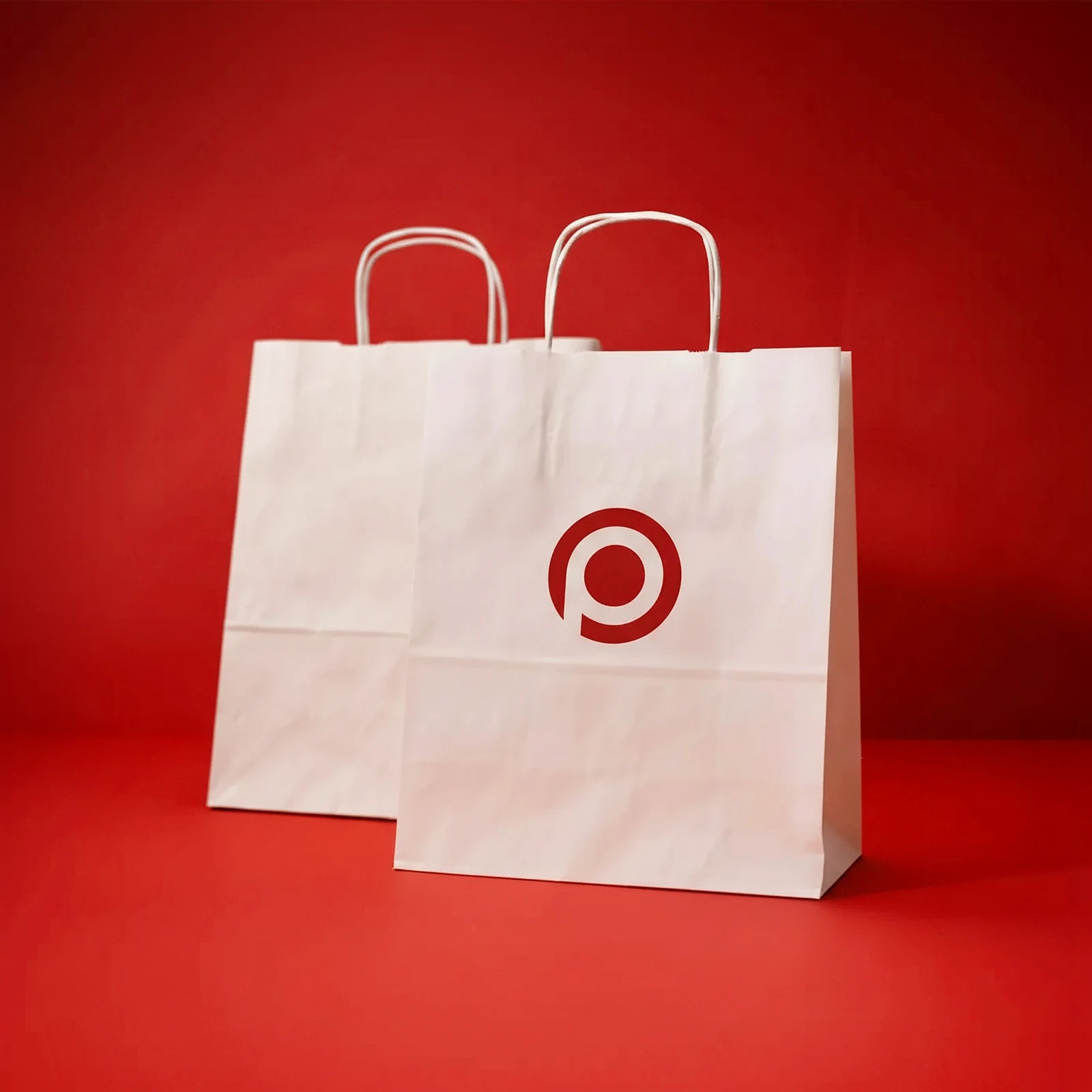 Bolsas de Papel con Asa Rizada para Takeaway | Blanco