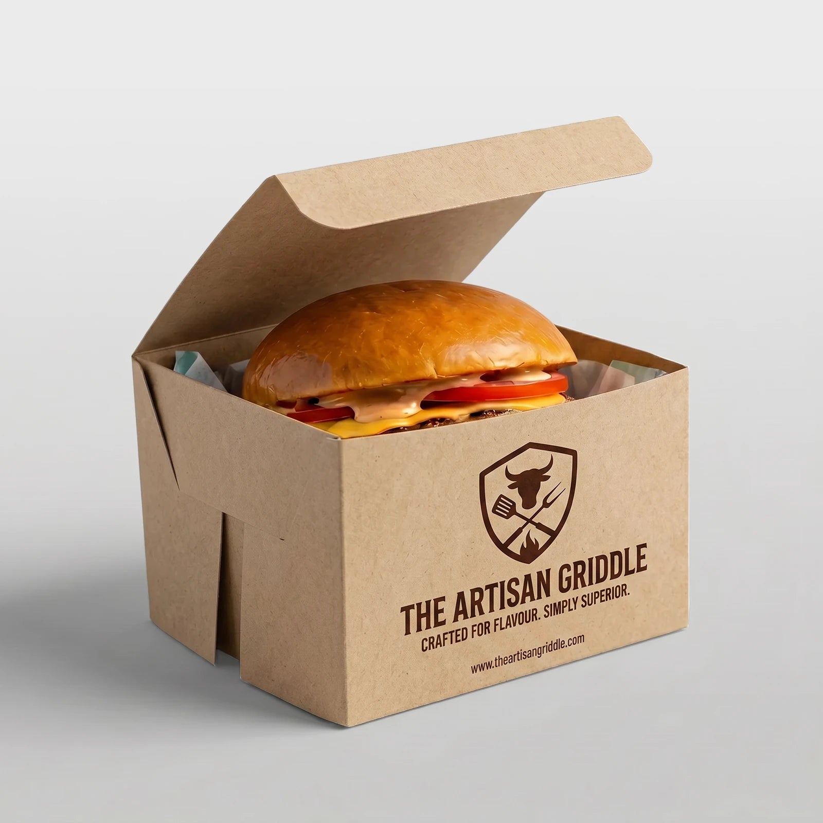 Cajas Personalizadas para Hamburguesa – Montaje Fácil – Kraft