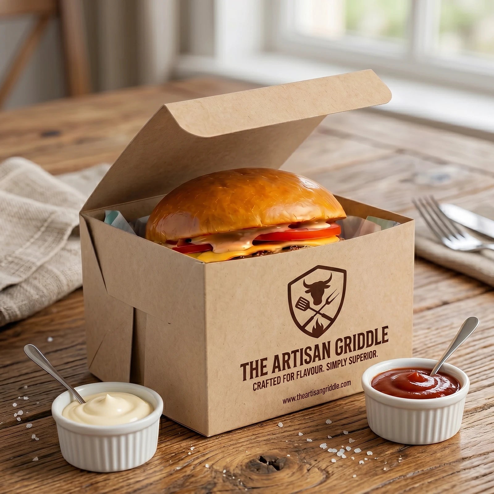 Cajas Personalizadas para Hamburguesa – Montaje Fácil – Kraft