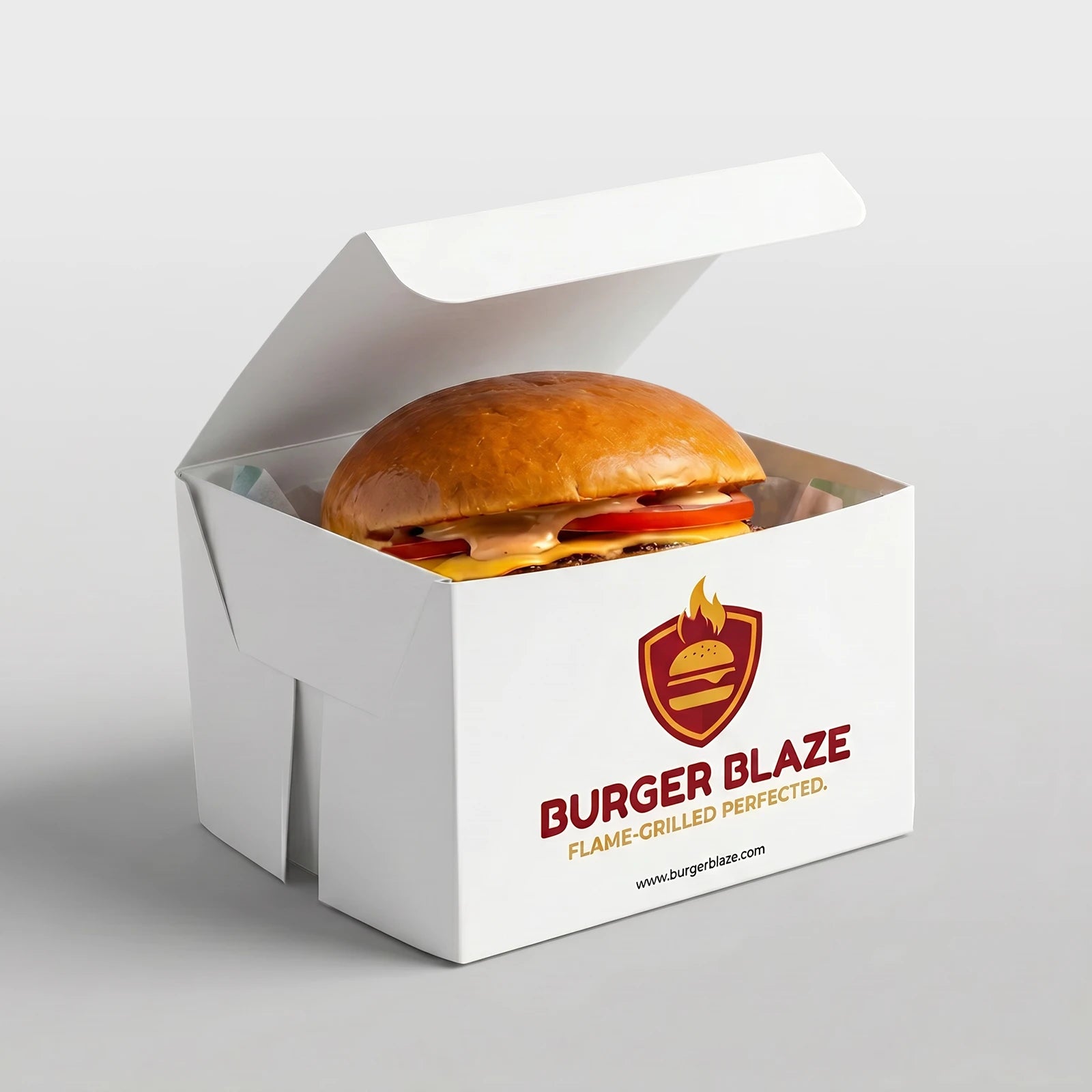 Cajas Personalizadas para Hamburguesa – Montaje Fácil – Blanco